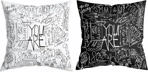 Vista 10 de Funda de Almohada Suave para Decoración con Citas Inspiradoras "Eres Valiente Suficiente Amado", Funda de Almohada y Cojín para Sofá, Sofá Cama
