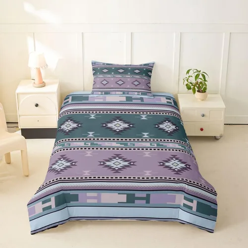 Vista 58 de Erosebridal Juego de funda de edredón estilo bohemio occidental tamaño individual, diseño de vaca atrapasueños del suroeste, juego de ropa de cama
