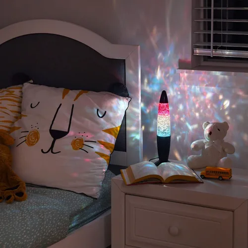 Vista 2 de Playlearn - Lámpara de purpurina de 13.5 pulgadas, USB, cristal, lámpara de noche con purpurina