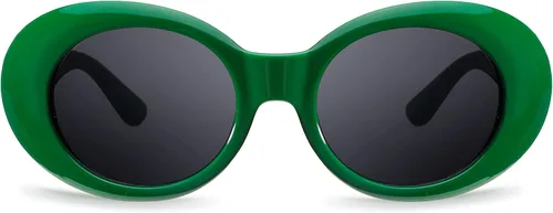 Vista 18 de FEISEDY Gafas de sol blancas ovaladas Clout Goggles para mujeres y hombres, retro, redondas, de moda, con montura, marco de disfraz estilo Clueless