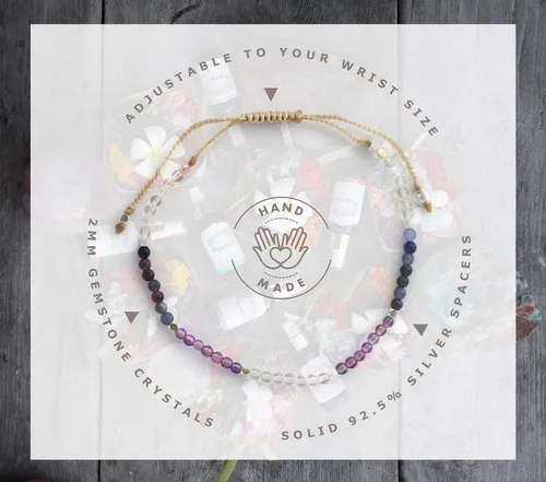 Vista 4 de BALIPURA - Pulsera Let Go Aura para mujer - Cuentas pequeñas (pequeñas) de 0.079 in (pequeñas) cristal curativo, piedras preciosas naturales, cuarzo