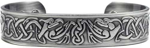 Vista 4 de Accents Kingdom Phoenix Pulsera celta de bronce, rígida, magnética, terapéutica.