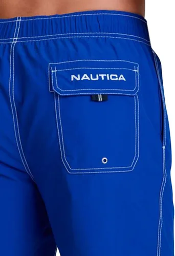 Vista 6 de Nautica Traje de baño sólido de secado rápido con logotipo clásico para hombre