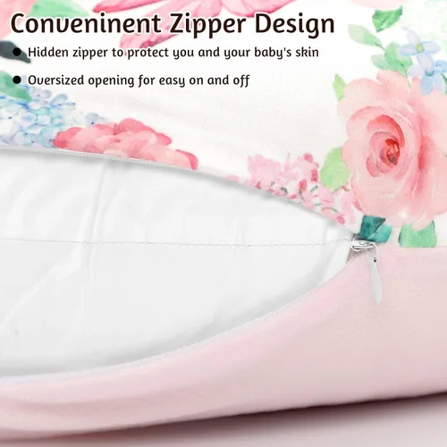 Vista 5 de Funda de almohada de lactancia, 1 unidad, funda de almohada de lactancia extraíble para almohadas de lactancia, funda súper suave y cómoda para Rosa