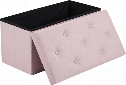 Vista 22 de DUMOS 30 Inch Foldable Storage Ottoman Bench, Gray Ottoman with Storage Grey
