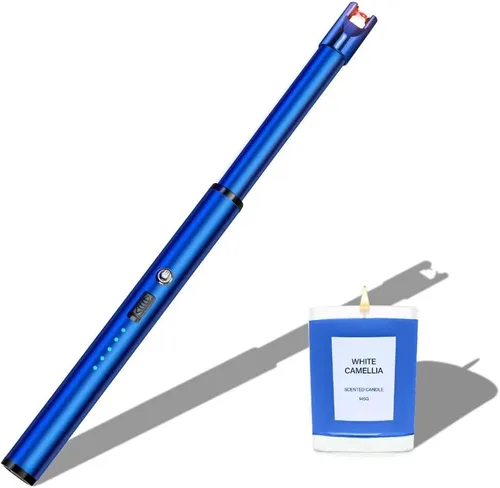 Vista 15 de Encendedor de velas eléctrico, resistente al viento, recargable por USB, sin llama, cuello largo, para velas, estufa de gas, chimenea, barbacoa