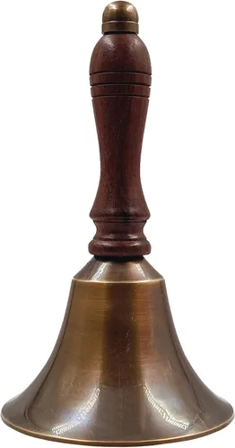 Vista 8 de The Metal Magician - Campana de mano de latón antiguo súper fuerte para bodas, Navidad, escuela