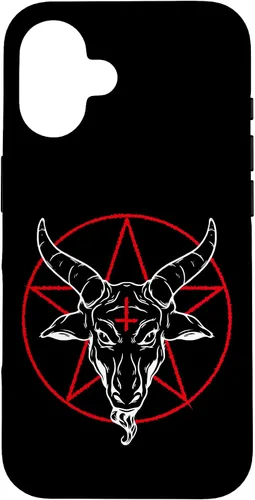 Vista 31 de iPhone 12/12 Pro Baphomet cabra - Estuche Satánico Pentagrama