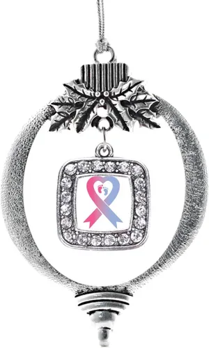 Vista 179 de Inspired Silver - Nana púrpura - Adorno de Navidad plateado - Adorno cuadrado para árbol de Navidad con circonita cúbica - Decoración colgante