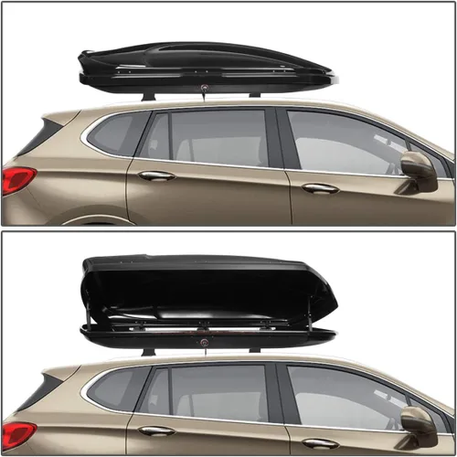 Vista 7 de Portaequipajes de caja de carga para techo DNA Motoring compatible con Buick Envision 16-19, caja de carga de carcasa rígida impermeable
