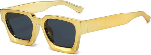 Vista 121 de AIEYEZO Gafas de sol cuadradas para mujeres y hombres, gafas de sol cuadradas con montura gruesa, estilo de diseñador simple