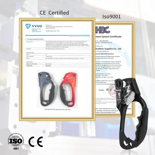 Vista 3 de NewDoar Certificado UIAA y CE - Ascendedor de mano para escalada en roca, arborista, equipo de rapel para cuerda de 8~13MM