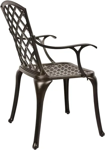 Vista 4 de Aeiniweraabbcc OKIDA - Juego de 2 sillas de comedor con brazo de aluminio fundido, para patio al aire libre, juego de 2 sillas para jardín, patio
