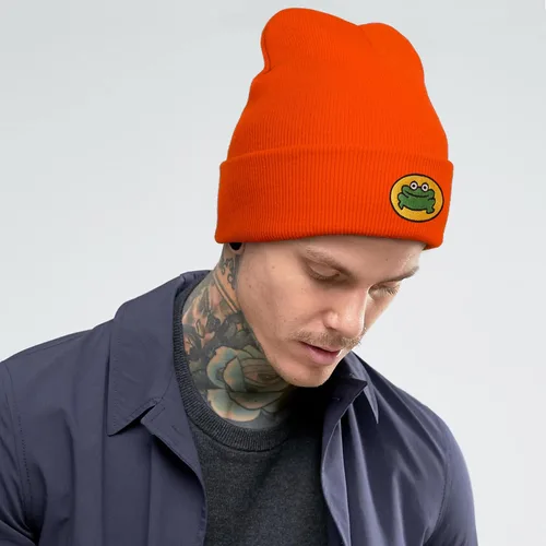 Vista 4 de Dsehuko Gorro de rana para mujeres y hombres, lindo gorro de invierno curvado