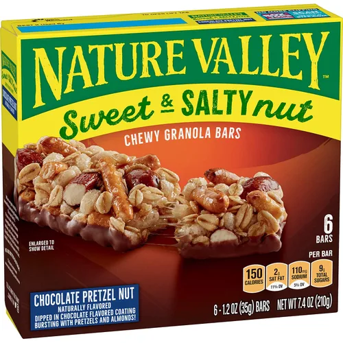 Vista 29 de Nature Valley Barras de granola de nueces dulces y saladas, maní, 15 barras, 18 onzas