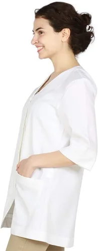 Vista 4 de Smockers Judi - Bata de salón profesional, chaqueta de estilista, uniforme de cosmetología, a prueba de blanqueador