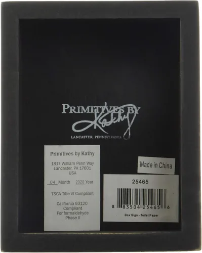 Vista 4 de Primitives by Kathy Box Sign, papel higiénico 4 pulgadas por 5 pulgadas Negro