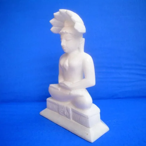 Vista 5 de Marble Jain Tirthankar Parshwanath Murti 7inch Deidad Bhagwan Parshwanath Ídolo Estatuas religiosas Parsva, Paras Murti Pragatprabhavi Chintamani