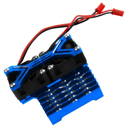 Vista 4 de Ventilador de refrigeración de disipador de calor dual para motor 40-42mm Compatible con 1/7 1/8 Arrma Traxxas coche RC se ajusta a los motores 4068