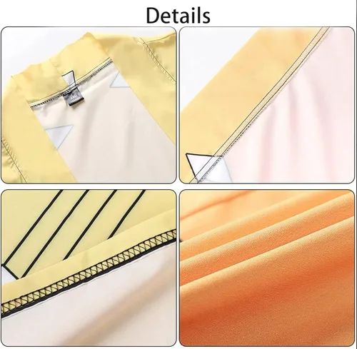 Vista 5 de Kids Demon Slayer Kimono Zenitsu Giyu KochoCosplay Demon Slayer Costume for Kids Robe Kimetsu No Yaiba