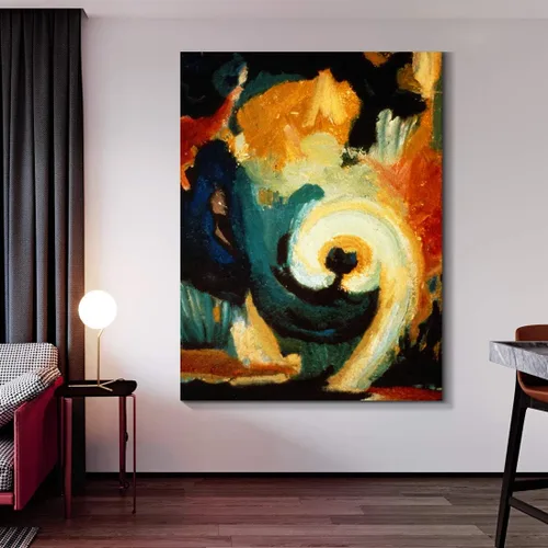 Vista 4 de Denzoer - Lienzo decorativo para pared, pintura abstracta, decoración de pared, pintura contemporánea con envoltura de galería, ilustraciones
