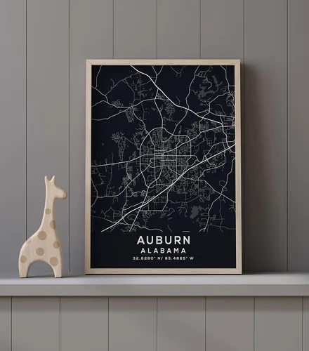 Vista 9 de Map of Auburn, Alabama, Evening (18x24)