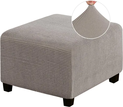 Vista 20 de Funda Otomana Elástica Fundas para Otomana Cuadradas para Sala de Estar Taburete Reposapiés Fundas Elásticas para Adaptarse al Reposapiés Otomano