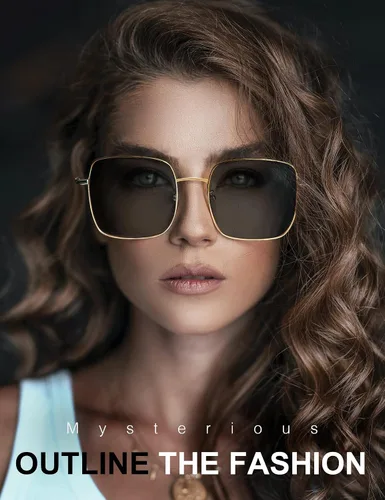 Vista 2 de HENGOSEN Square Sunglasses for Women and Men, Oversized Sun Glasses with 100% UV Protection