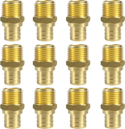 Vista 10 de SUNGATOR Paquete de 2 adaptadores machos Pex de 1 pulgada, latón sin plomo, accesorios Pex de 1 pulgada