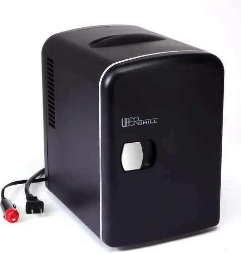 Vista 3 de Mini nevera personal estilo retro para 6 latas UB-CH1 Uber Chill por Uber Appliance negro mate (Blackout Matte Black)