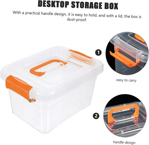 Vista 6 de Organizador de maquillaje para cajón, caja de 4 piezas, caja de almacenamiento portátil, contenedores de 16 cuartos de galón para organizar