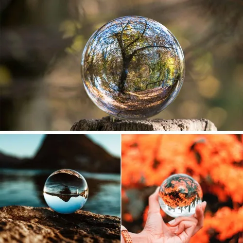 Vista 8 de Bola de cristal K9, bola de cristal transparente, esfera mágica para decoración, fotografía de lentes, meditación, adivinación de mirada, adorno
