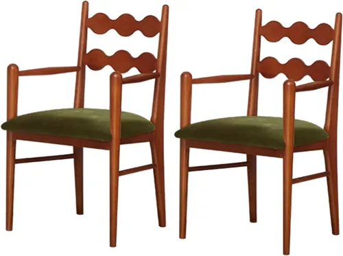 Vista 15 de Sillas de comedor tapizadas, silla de cocina con respaldo, silla de sala de estar con brazos versátil asiento de comedor de granja, sillas