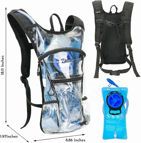 Vista 2 de Zavothy Rave Hydration Backpack with 3L Bladder, Colorful Festival Hydration Pack with Side Pockets, Lightweight Water Backpack for EDM, Music