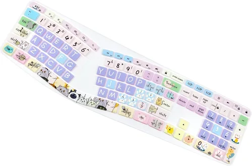 Vista 4 de Funda de silicona para teclado compatible con Logitech Ergo K860, diseño ergonómico de EE. UU., accesorios Logitech K860, lindo gato