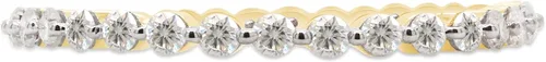 Vista 2 de SAVEARTH DIAMONDS Anillo de compromiso apilable de 12 ct t.w de diamante de moissanita de eternidad completa y de corte redondo en oro de 14