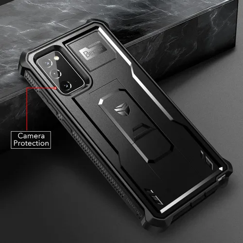 Vista 5 de Dexnor Funda para Samsung Galaxy Note 20 5G, [Protector de pantalla integrado y soporte] Protección de grado militar resistente a prueba de golpes