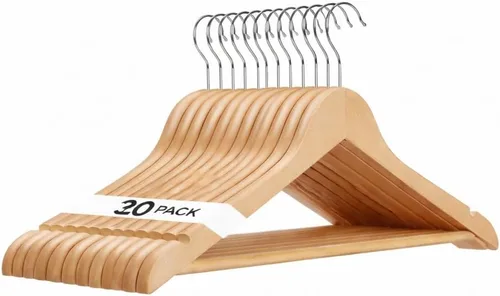 Vista 7 de USTECH Percha de madera con forma de arco (paquete de 10)