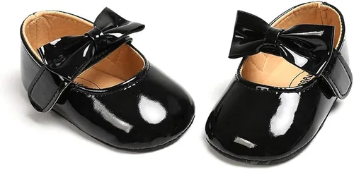 Vista 5 de SOFMUO Mary Jane - Zapatos planos con lazo, zapatos de ballet para niñas pequeñas, primeros caminantes, para boda, Navidad, zapatos de vestir