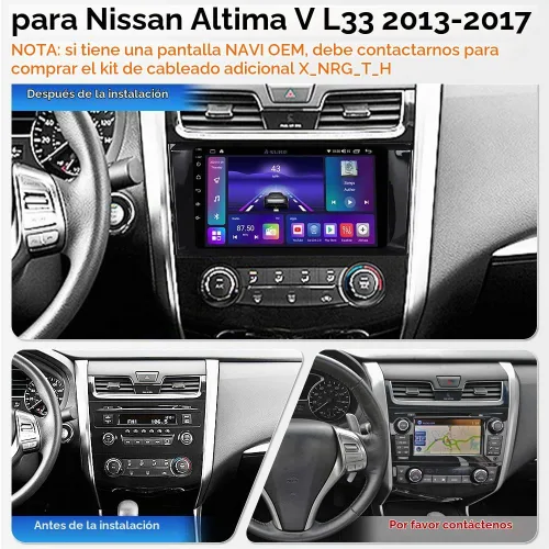 Vista 2 de ASURE Radio estéreo de coche Android 15 de 9 pulgadas para Nissan Altima V Para Nissan Altima V L33 2013-2017