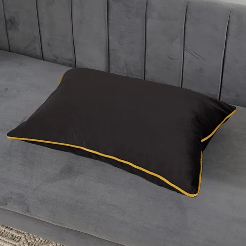 Vista 2 de Avigers Funda de almohada lumbar de 12 x 20 pulgadas, color negro, terciopelo, cremallera oculta Relleno no incluido; acento liso occidental
