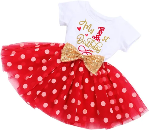 Vista 2 de IBTOM CASTLE Vestido de princesa con diseño de ratón y lentejuelas para niñas y bebés, disfraz elegante para sesión de fotos