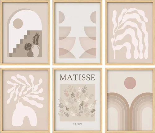 Vista 40 de Juego de galería de collage enmarcado para pared, diseño de plantas de flores de William Morris, ilustraciones de naturaleza silvestre, moderno