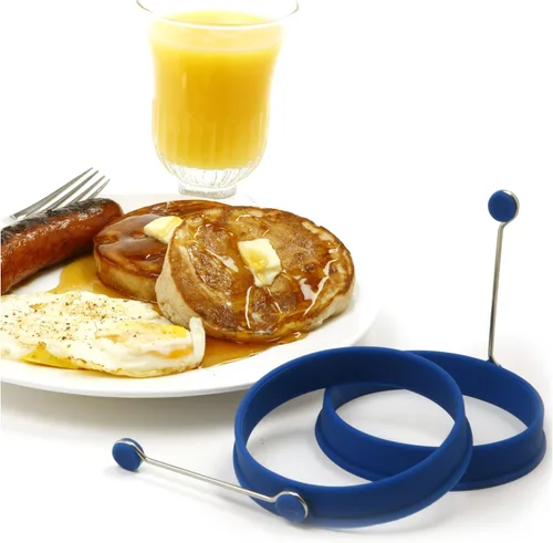 Vista 4 de Norpro anillo de silicona para panqueques y huevos, 1, Azul