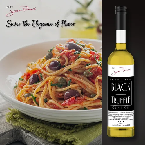 Vista 6 de Chef Jean Pierre's - Aceite de oliva de trufa negra - Infundido naturalmente, botella de vidrio de 7 onzas líquidas - Eleva tus platos con una