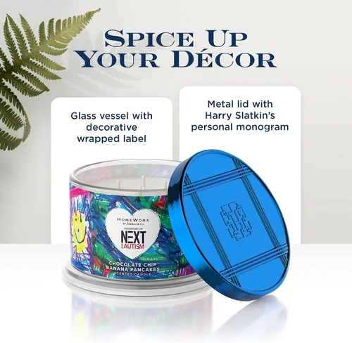 Vista 5 de HomeWorx by SLATKIN + CO. Candle - Panqueques de plátano con chispas de chocolate, 18 onzas, vela perfumada de alta calidad, 30-55 horas de tiempo