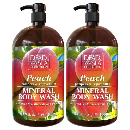 Vista 10 de Dead Sea Collection Gel de baño Almond Vanilla para mujeres y hombres, con minerales puros del mar muerto y aceite de almendras dulces, limpia e