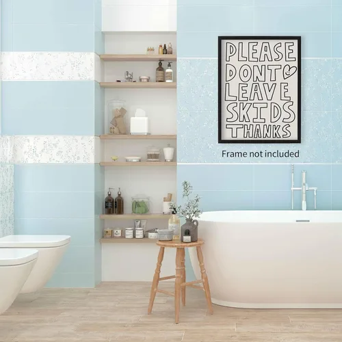 Vista 5 de WBSTGUE Arte retro divertido para pared de baño, letrero de reglas de baño, póster minimalista en blanco y negro, impresiones en lienzo