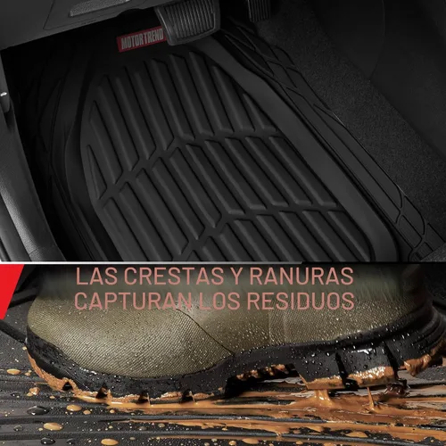 Vista 6 de Motor Trend FlexTough 4 piezas de alfombrillas resistentes para coches, camiones, SUV, juego completo de alfombrillas para automóvil, delanteras