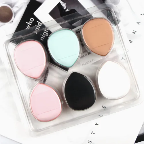 Vista 3 de Finger Puff, 12 piezas de mini esponja de maquillaje, adecuada para base, corrector, sombra de ojos, herramientas de maquillaje de belleza